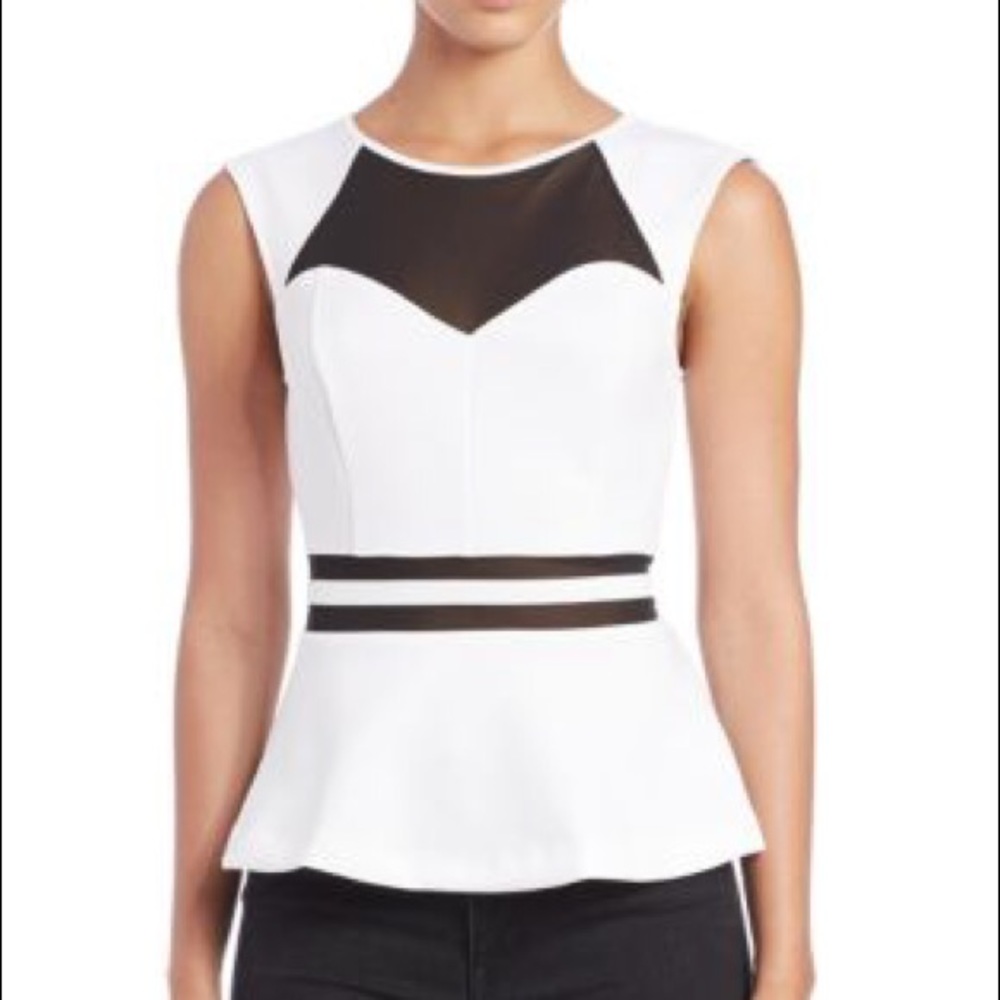 Guess Peplum Top with mesh and back zipper